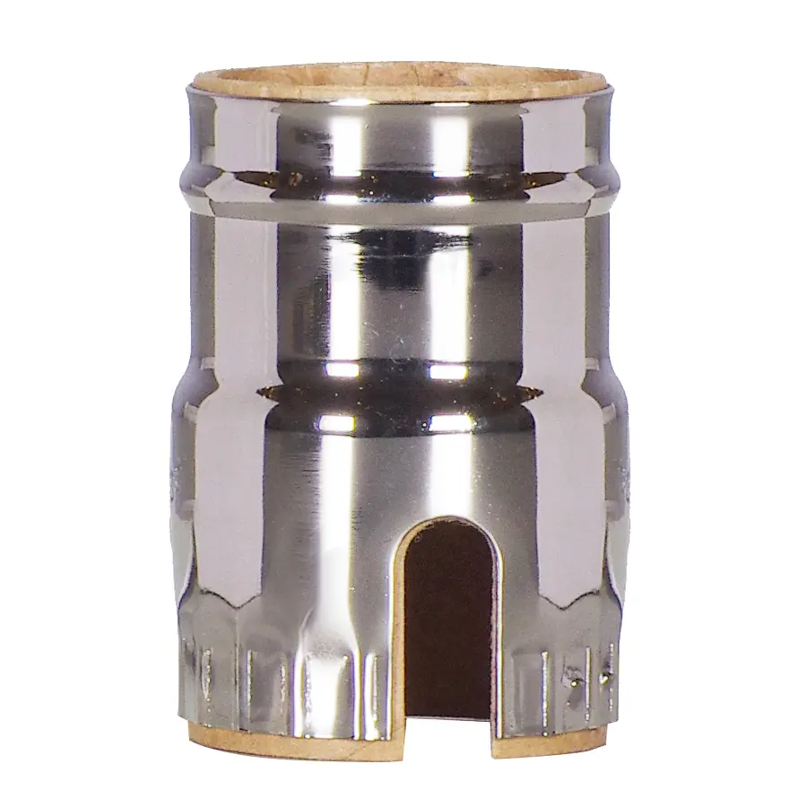 3 Piece Solid Brass Shell With Paper Liner - Push Thru - Polished Nickel Finish