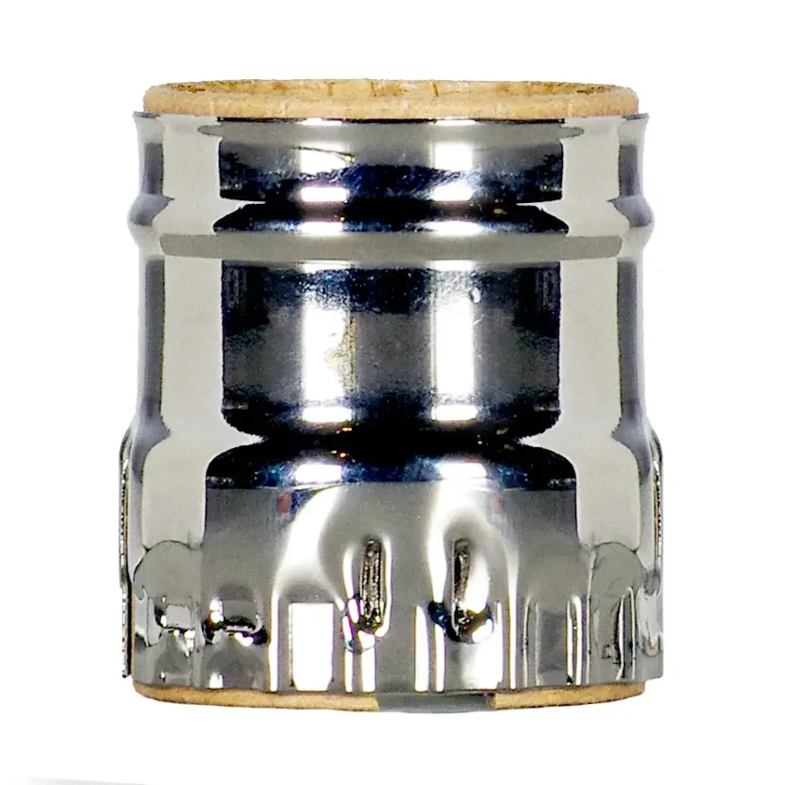 3 Piece Solid Brass Shell With Paper Liner - Short Keyless - Polished Nickel Finish