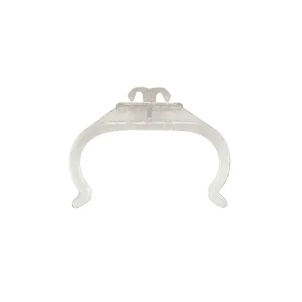 4-Pin Long Twin Tube Lampholder & Clips - Clear Plastic Horizontal Clip Panel Thickness .023 - .039 (0.58 -0.99) Max. Including paint 1 1/4"H x 1 5/8"