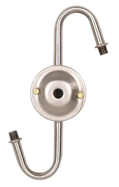 Steel "S" Cluster - For Medium or Candelabra - Nickel Finish - No Wire - 7" Centers - 1/8 IP Top And 1/4 IP Bottom