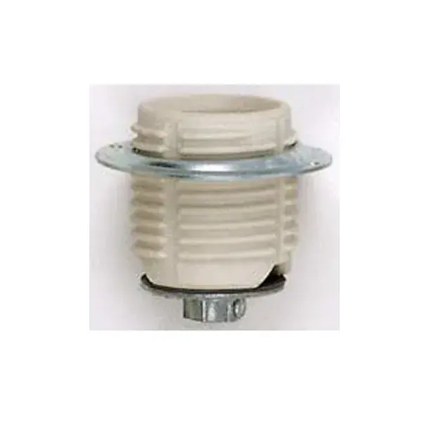 Keyless Threaded Porcelain Socket With 1/8 IP Cap, Ring, And Spring Contact For 4KV - Unglazed - 660W - 600V