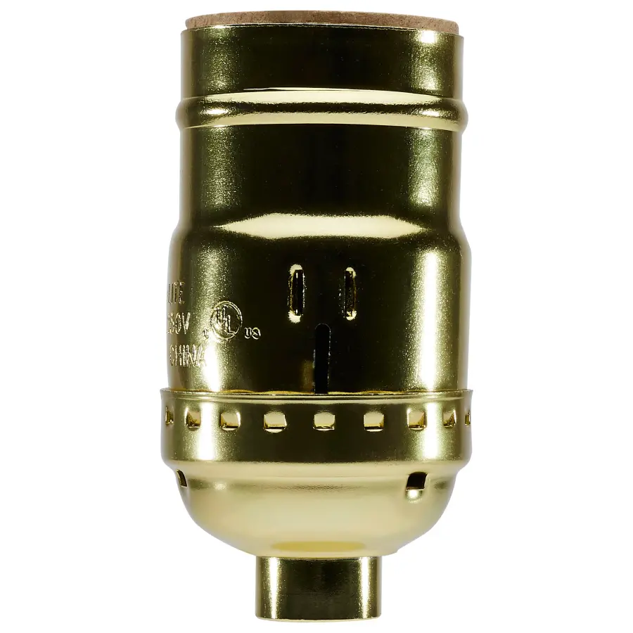 Standard Keyless Socket - 1/8 IPS - Aluminum - Brite Gilt Finish - 660W - 250V