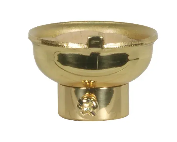 1/4 IPS Stamped Solid Brass Caps With Set Screw - Polished Brass