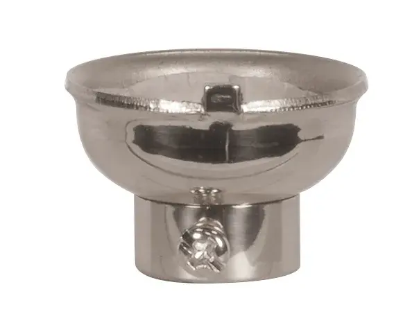 1/4 IPS Stamped Solid Brass Caps With Set Screw - Polished Nickel