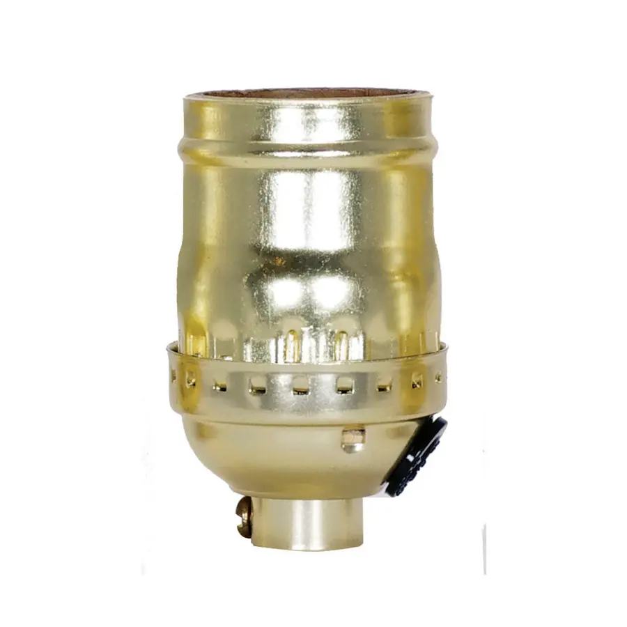 Short Keyless Socket With Side Outlet - 1/8 IPS - Aluminum - Brite Gilt Finish - 660W - 250V