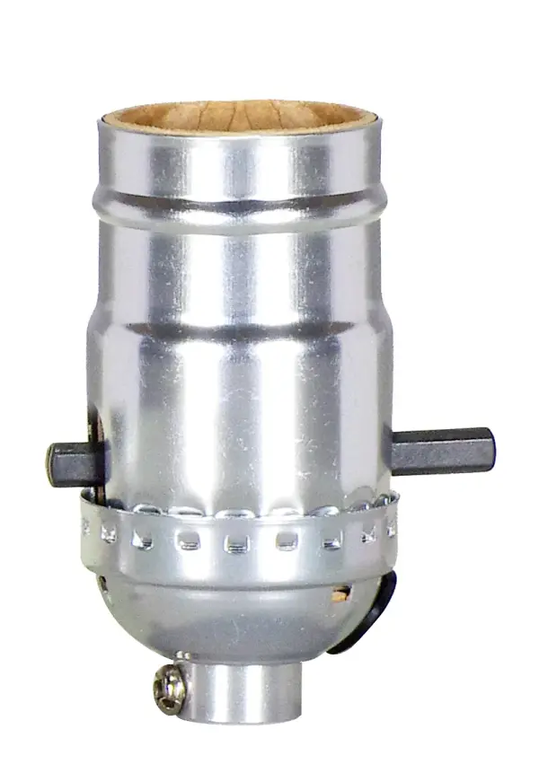 On-Off Push Thru Socket With Side Outlet - For SPT-2 - 1/8 IPS - Aluminum - Nickel Finish - 660W - 250V