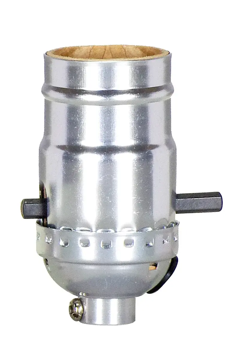 On-Off Push Thru Socket With Side Outlet - For SPT-2 - 1/8 IPS - Aluminum - Nickel Finish - 660W - 250V