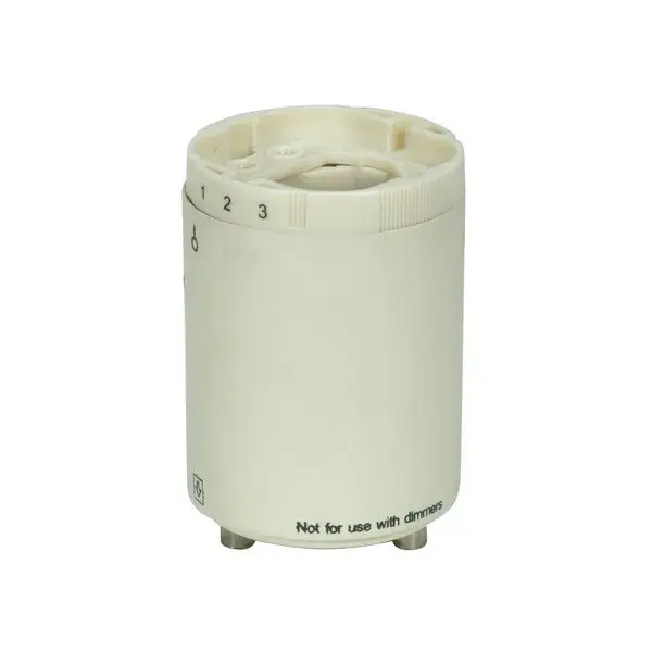 Smooth Phenolic Self-Ballasted CFL Lampholder - 277V, 60Hz, 0.30A - 26W G24q-3 And GX24q-3 - 2" Height - 1-1/2" Width