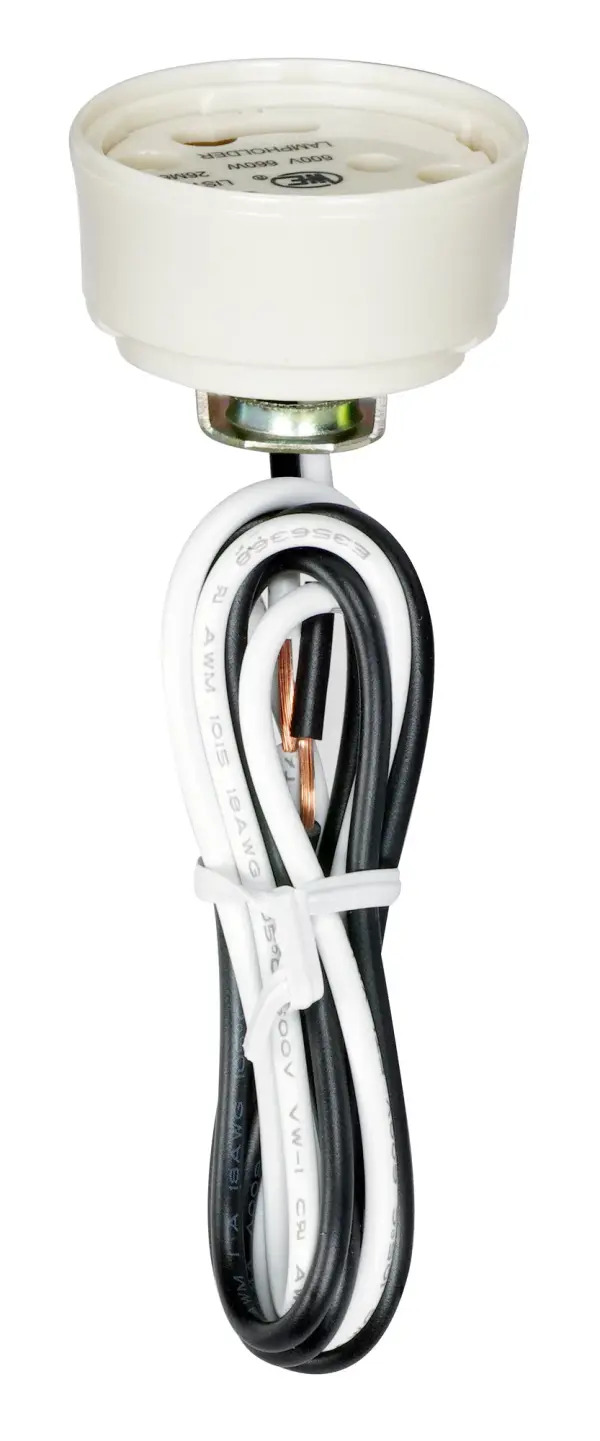 4-Pin Ballast And Socket Combination For GU24 - 24" 18 AWM 105C Leads - U-Channel 1/8 IP Hickey - 1-1/8" Height