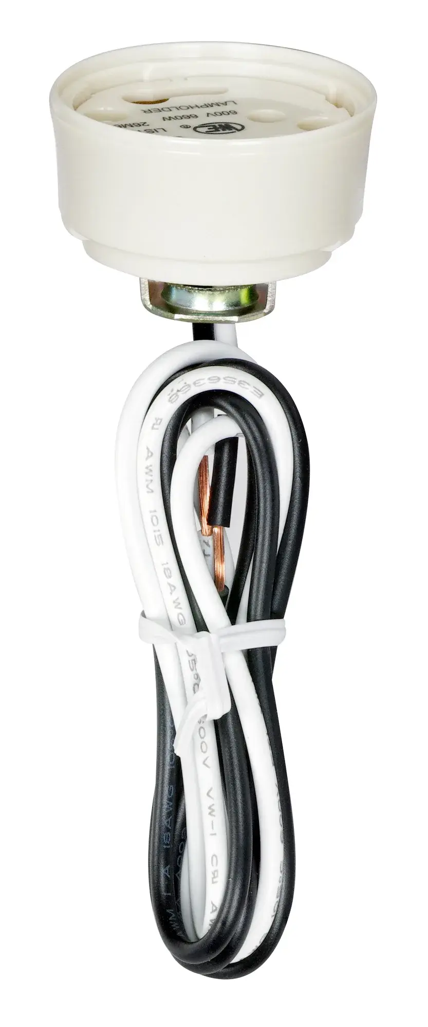 4-Pin Ballast And Socket Combination For GU24 - 24" 18 AWM 105C Leads - U-Channel 1/8 IP Hickey - 1-1/8" Height - Image 1