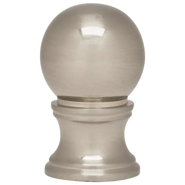 Satin Nickel Ball Finial - 1-1/4" Height - 3/4" Diameter - 1/4-27