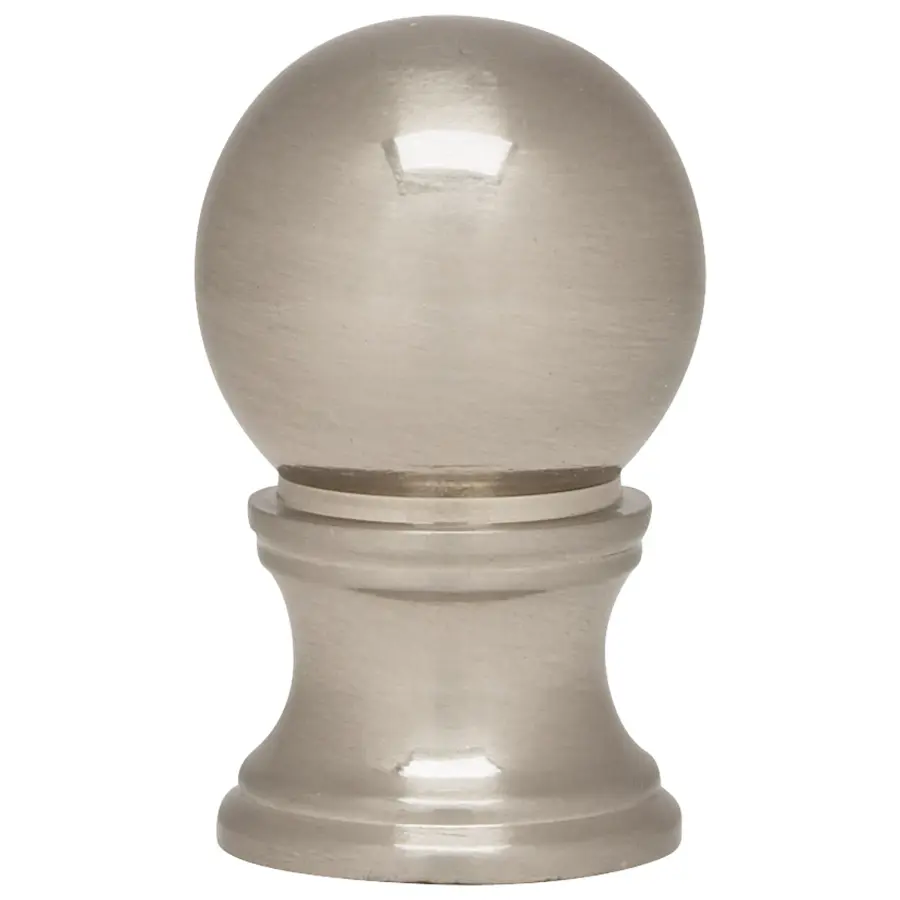 Satin Nickel Ball Finial - 1-1/4" Height - 3/4" Diameter - 1/4-27