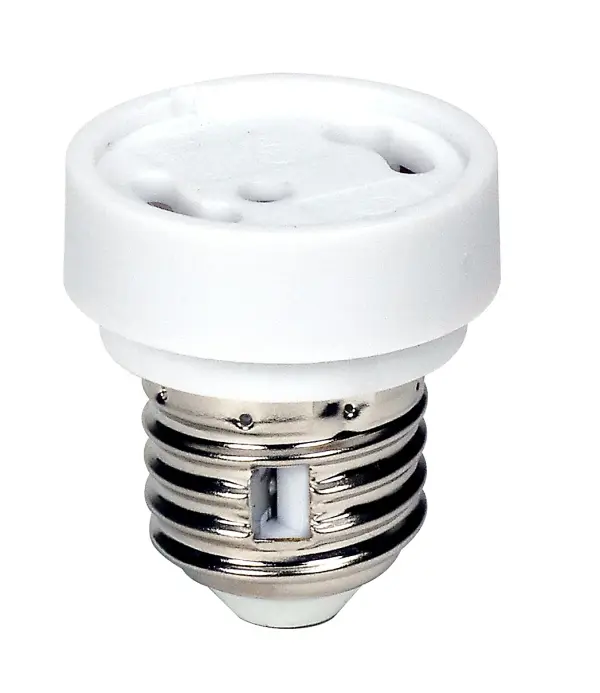 White Medium To GU24 Socket Reducer - E26 - GU24 With Locking Device - 3/4 in. Overall Extension - 660W - 250V