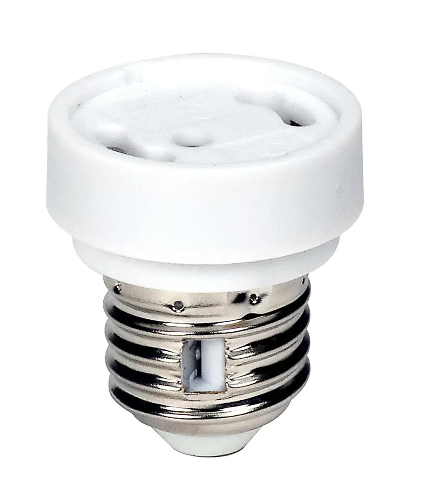 White Medium To GU24 Socket Reducer - E26 - GU24 With Locking Device - 3/4 in. Overall Extension - 660W - 250V - Image 1