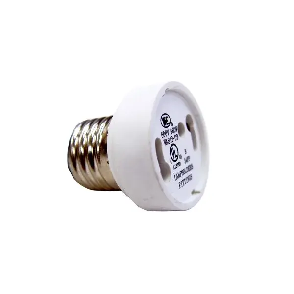 White Medium To GU24 Socket Reducer - E26 - GU24 With Locking Device - 3/4 in. Overall Extension - 660W - 250V - Image 2