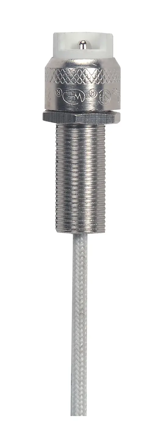 Porcelain Halogen Socket - 6" SF-1 200C Leads - R7S Base - 1-1/8" Nipple - 16 GA Wire - 1-7/8" Length - 1000W - 250V