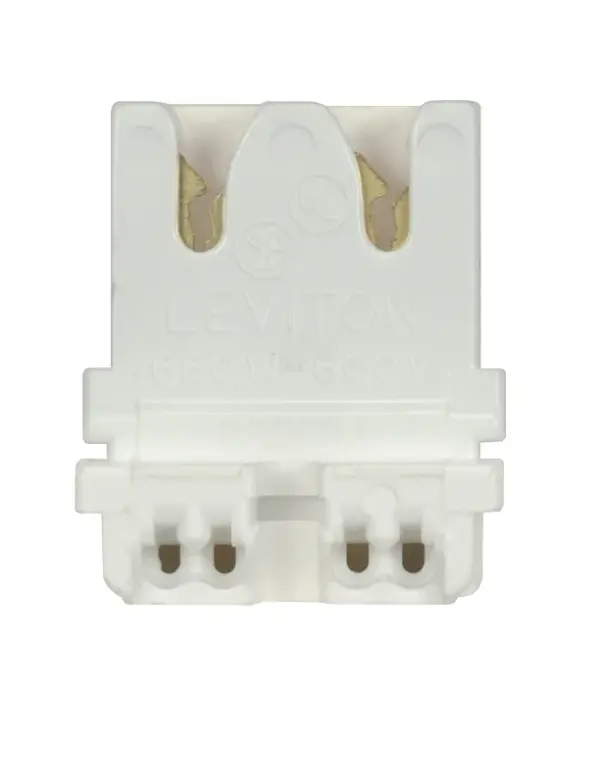 Bi-Pin Lampholder - Medium - Straight-In - For 20GA Panel - Slide-On - G13 Base - Quick Connect No. 18GA - Non Shunted - 660W - 600V