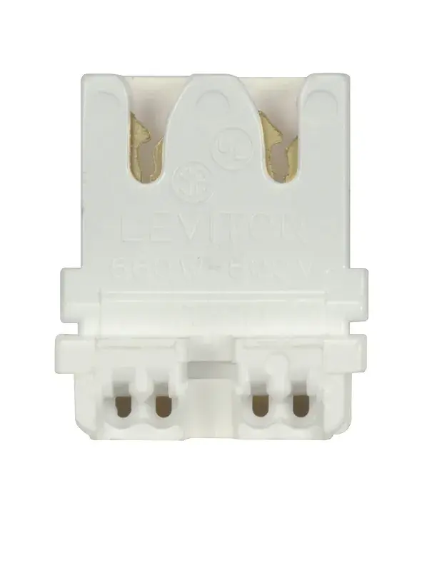 Bi-Pin Lampholder - Medium - Straight-In - For 20GA Panel - Slide-On - G13 Base - Quick Connect No. 18GA - Non Shunted - 660W - 600V