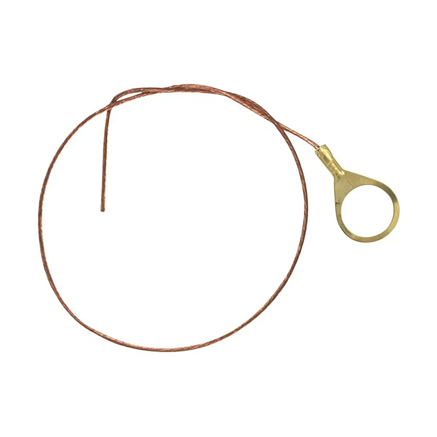 1/4 IP Round Ground Lug With 1 Foot 18/1 Bare Copper Ground Wire