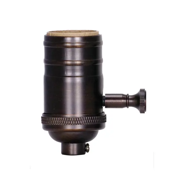 3-Way (2 Circuit) Turn Knob Socket With Removable Knob - 1/8 IPS - Aluminum - Dark Antique Brass Finish - 250W - 250V