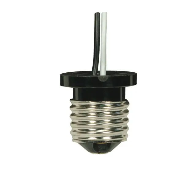 Brown Medium Based Phenolic E26 Flanged Adapter - 10" 18GA 105C Leads - 1/2" Overall Extension - 660W - 600V
