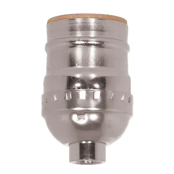 Short Keyless Socket - 1/4 IPS - Aluminum - Nickel Finish - 660W - 250V