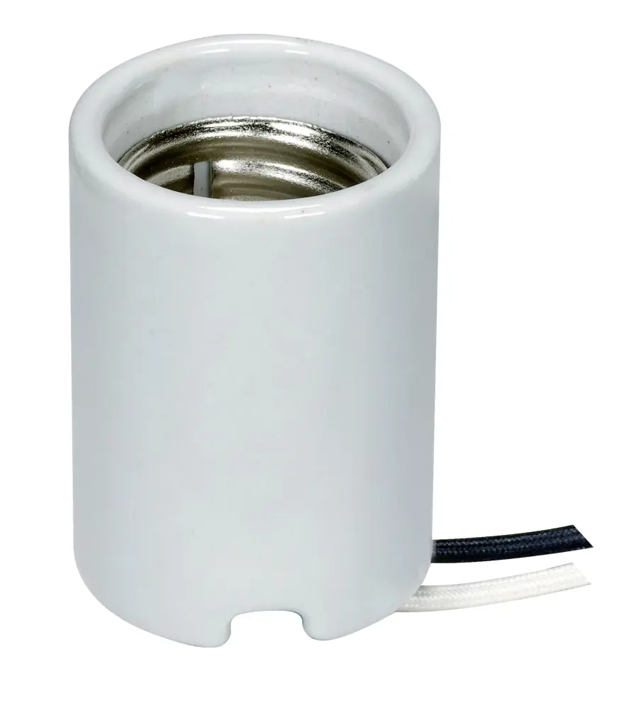 Keyless Porcelain Mogul Socket - 2 Mounting Screws Held Captive - 2 Wireways - CSSNP 2 #8/32 Bushings 3" Screw Shell Height