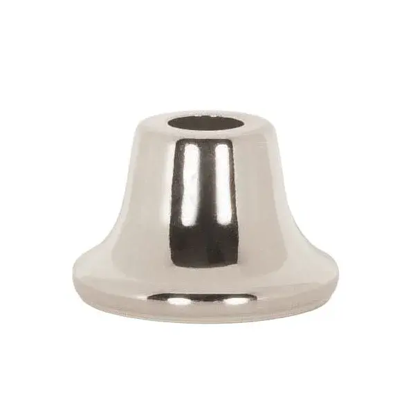 Flanged Steel Neck - 9/16" Hole - 1" Height - 13/16" Top - 1-3/8" Bottom Seats - Nickel Plated Finish