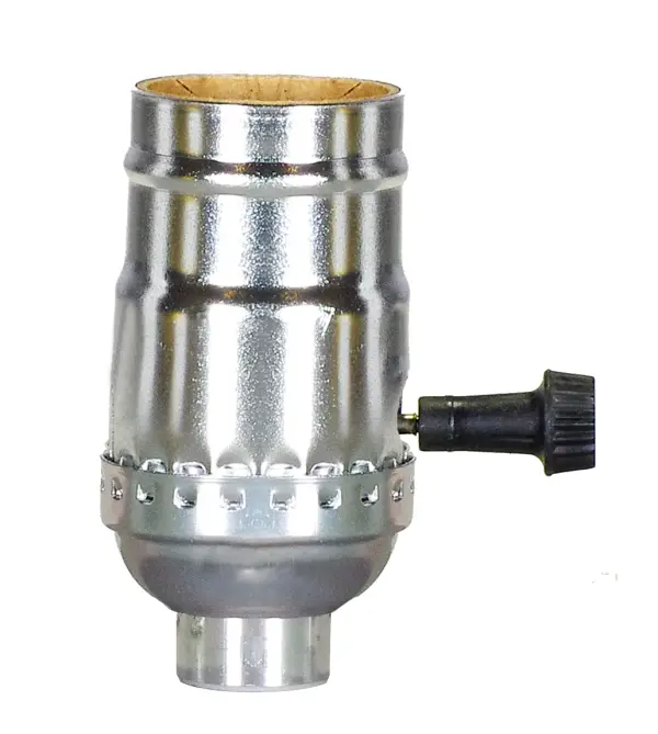 3 Terminal (2 Circuit) Turn Knob Socket With Removable Knobs - 1/4 IPS - Aluminum - Nickel Finish - 250W - 250V