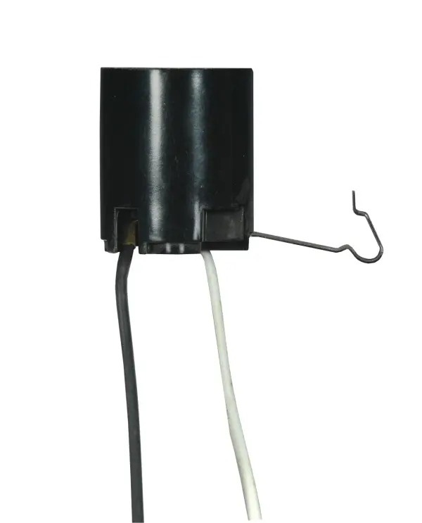 Snap-In Socket - Bracket Extends 3/4" From End Of Socket - 9" AWM B/W Leads 105C - 1-1/2" Height - 1-1/4" Diameter - 660W - 250V
