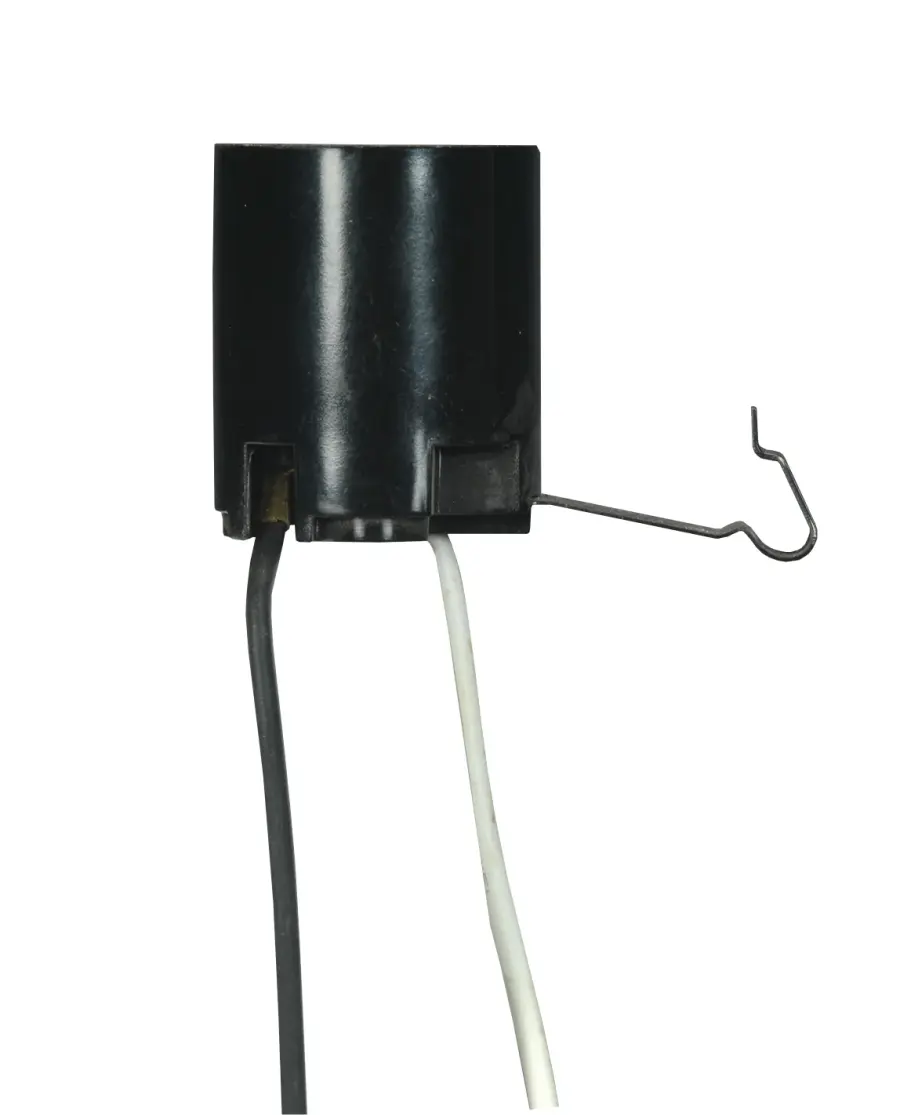 Snap-In Socket - Bracket Extends 3/4" From End Of Socket - 9" AWM B/W Leads 105C - 1-1/2" Height - 1-1/4" Diameter - 660W - 250V