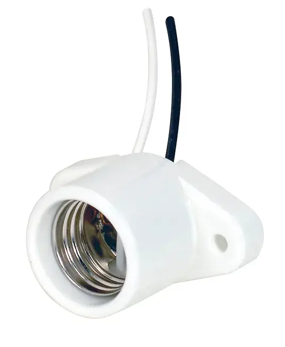 Keyless Porcelain Recessed Socket With Pre-Wired - 2" Center And With Wireway - 6" Leads - Glazed - 660W - 250V