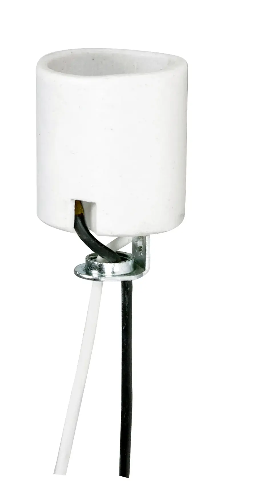 Keyless Porcelain Socket With Hickey - 20" Leads - Unglazed - 660W - 250V