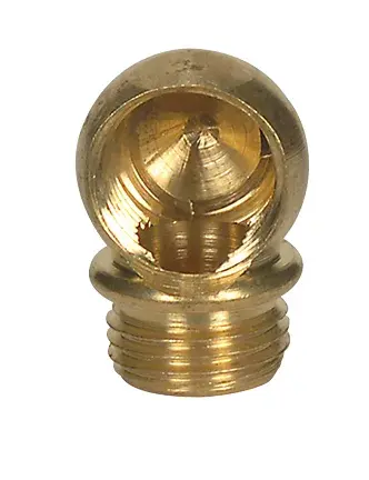 Brass Ball - 90 Degree Small Angle Nozzle - Unfinished - 1/8 IP F x 1/8 IP M