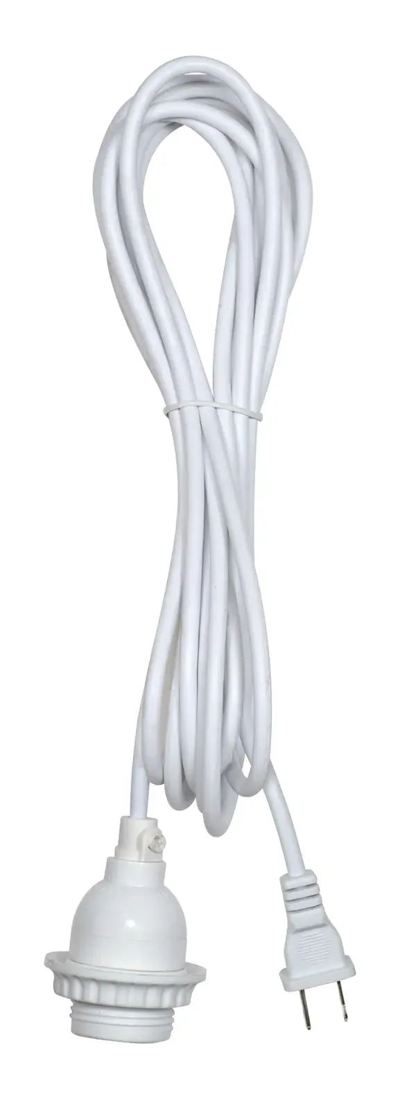 White Phenolic Keyless Socket With Uno Ring and plug - Prewired