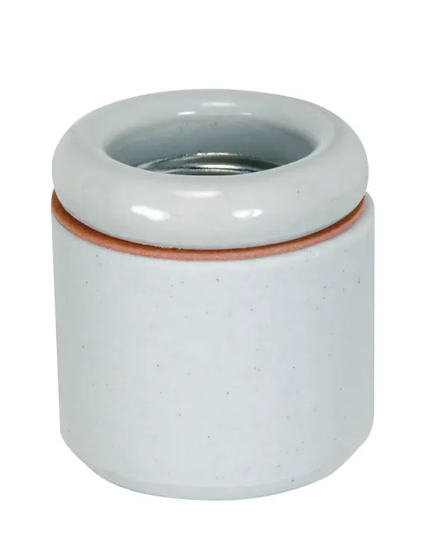 2 Piece Keyless Porcelain Socket With Fiber And 1/8 IP Slip Hole - Unglazed - 660W - 250V