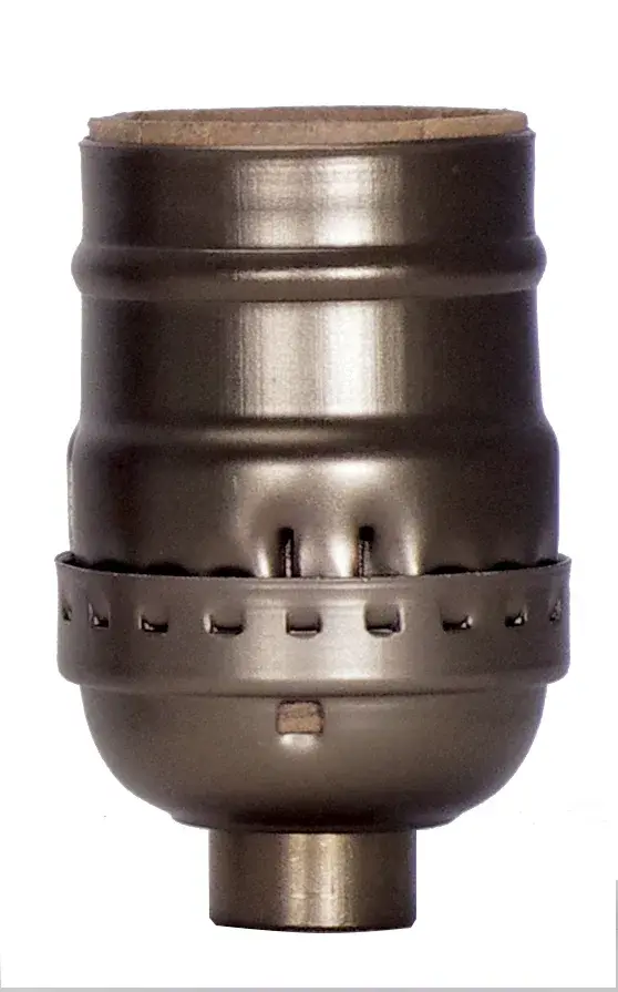 Short Keyless Socket - 1/8 IPS - Aluminum - Antique Brass Finish - 660W - 250V