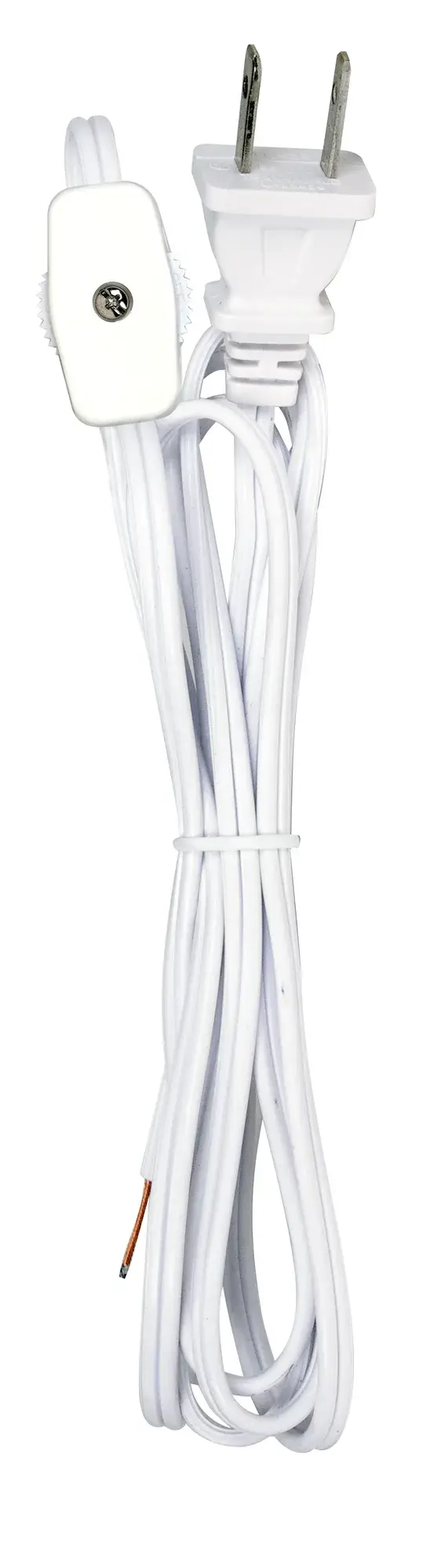 6 Foot Cord - White - With Plug