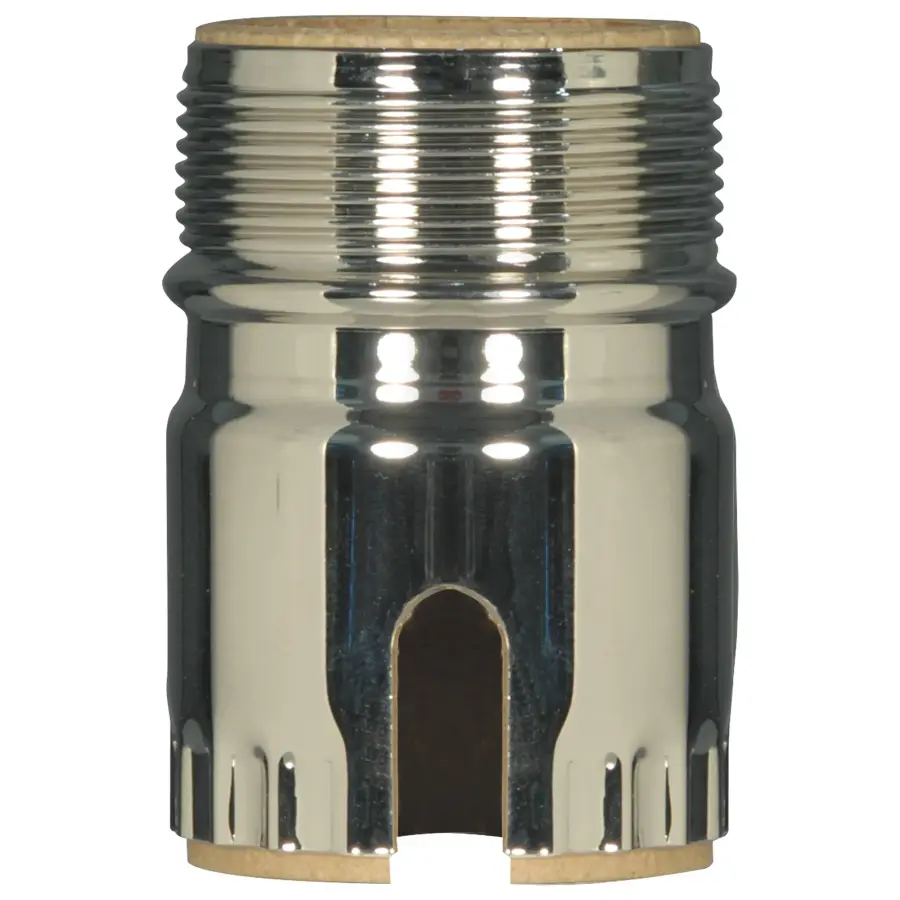 3 Piece Solid Brass Shell With Paper Liner - Polished Nickel Finish - Pull Chain / Turn Knob With Uno Thread