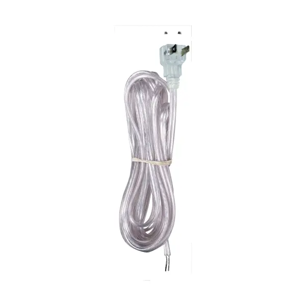 Cord Set - Silver - With Flat Plug - 15 Foot