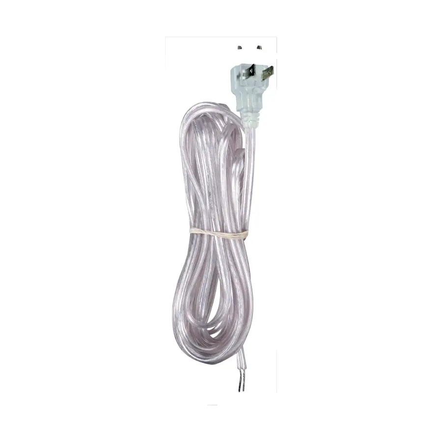 Cord Set - Silver - With Flat Plug - 15 Foot