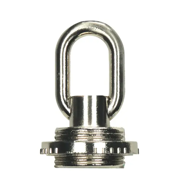 1/8 IP Screw Collar Loop With Ring - 25lbs Max - Brushed Nickel Finish