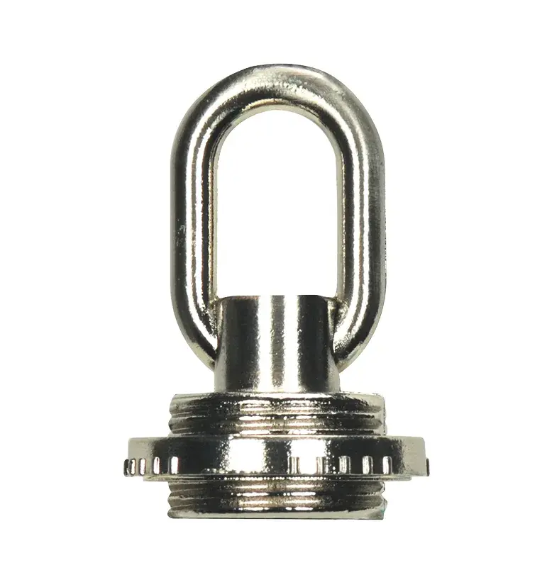 1/8 IP Screw Collar Loop With Ring - 25lbs Max - Brushed Nickel Finish