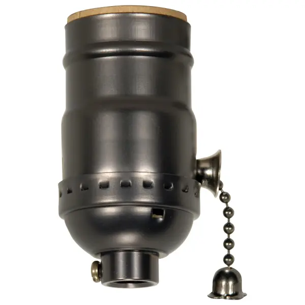 On-Off Pull Chain Socket - 1/8 IPS - Aluminum - Dark Antique Brass Finish - 660W - 250V