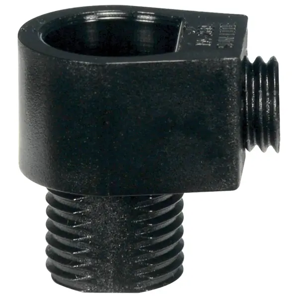 Black 1/8 IP Strain Relief With Set Screw For 18/2 SVT Wire
