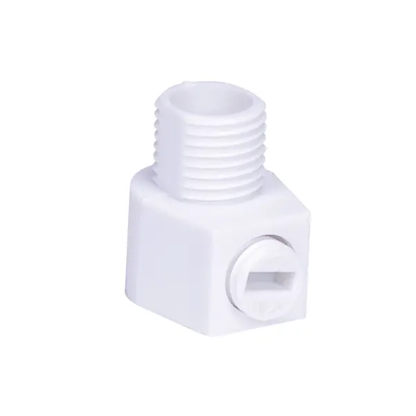 White 1/8 IP Strain Relief With Set Screw For 18/2 SVT Wire
