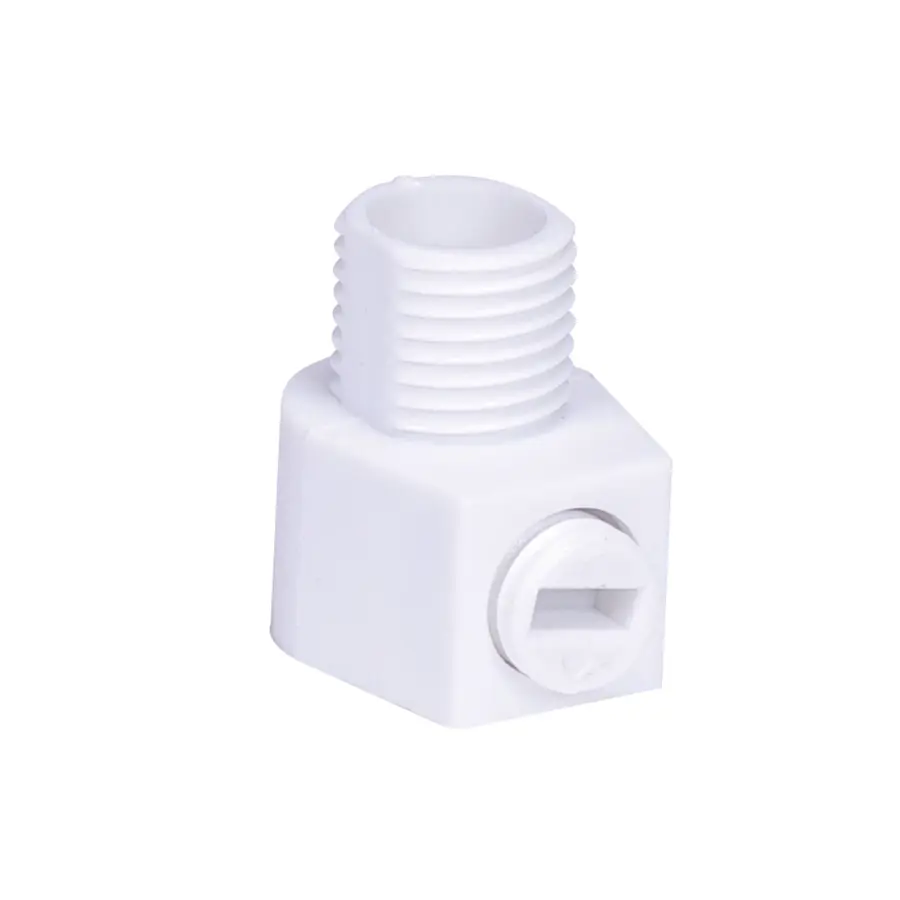 White 1/8 IP Strain Relief With Set Screw For 18/2 SVT Wire