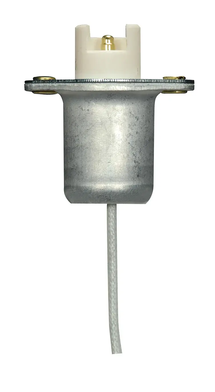 Recessed Contact Lampholder - R75/RX75 Base - Front Flange Mounting - 18" Wire - 1500W - 600V