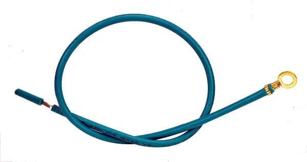10" 18/1 Green AWM Ground Wire - 8/32 Ground Lug