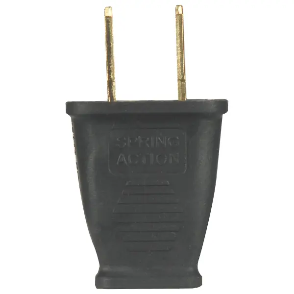Polarized Plug - Black - 2 Pole - 2 Wire - 15A - 125V